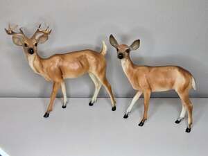 Breyer Molding Co. Vintage Whitetail Deer Buck and Doe Figurines